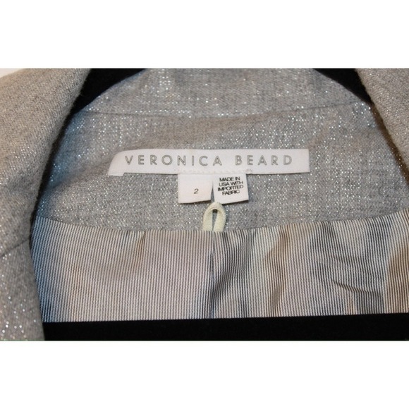 VERONICA BEARD Dickey Jacket ORIA Silver Grey‎ Wool Women Blazer Jacket Size 2 - Picture 10 of 14